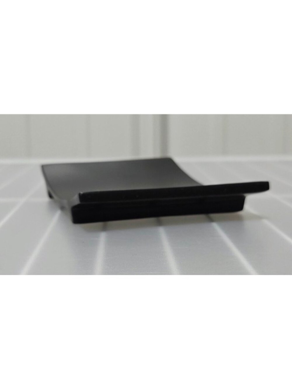 Nu Steel Loft Collection Black Metallic Resin Material Wide Profile Soap Dish - Picture 5 of 9